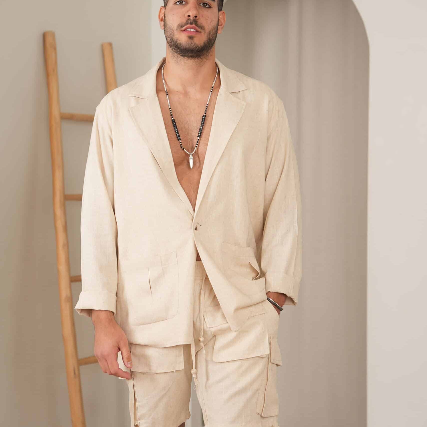 ג’קט פשתן מונטה קרלו