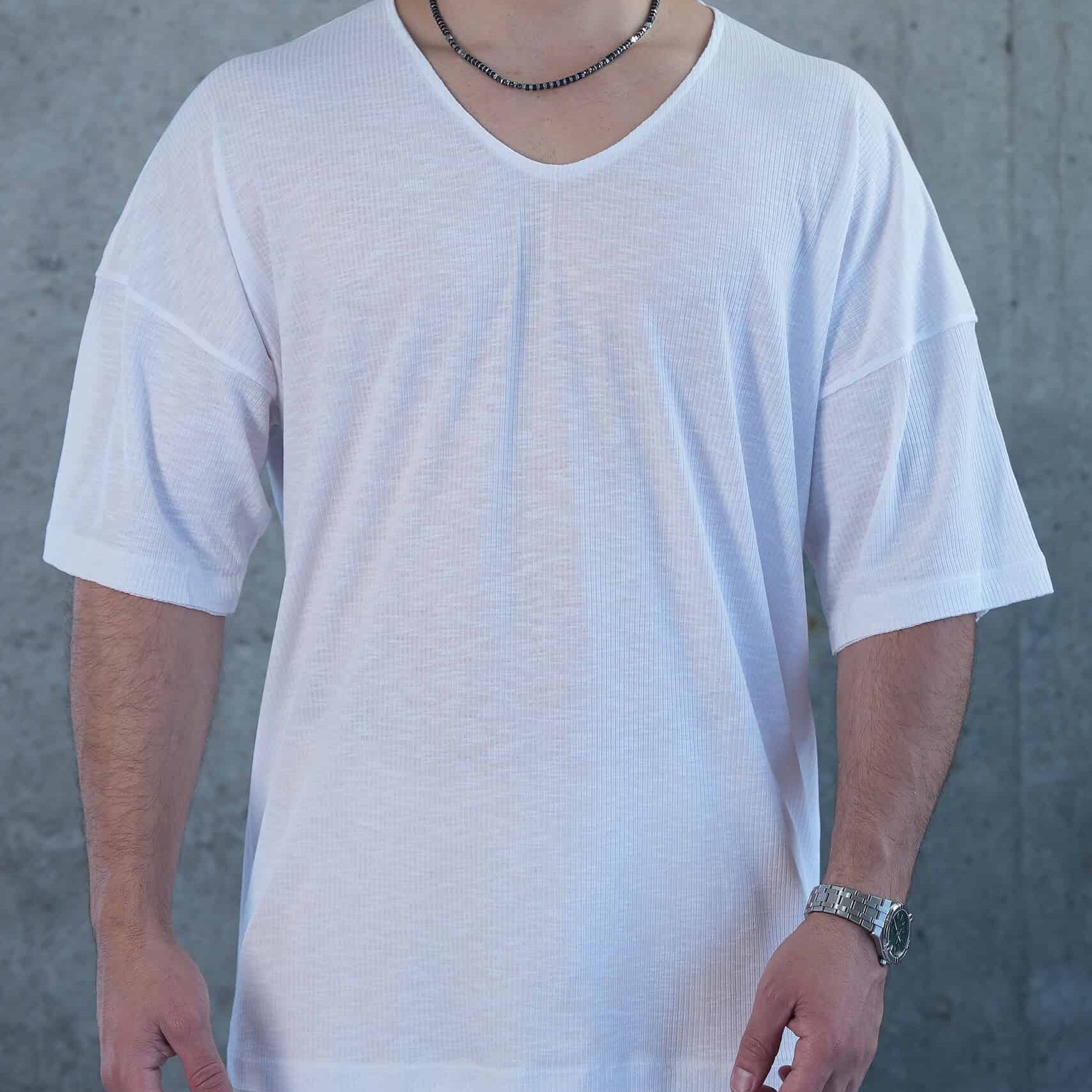 חולצת ריב פשתן צווארון ביצה