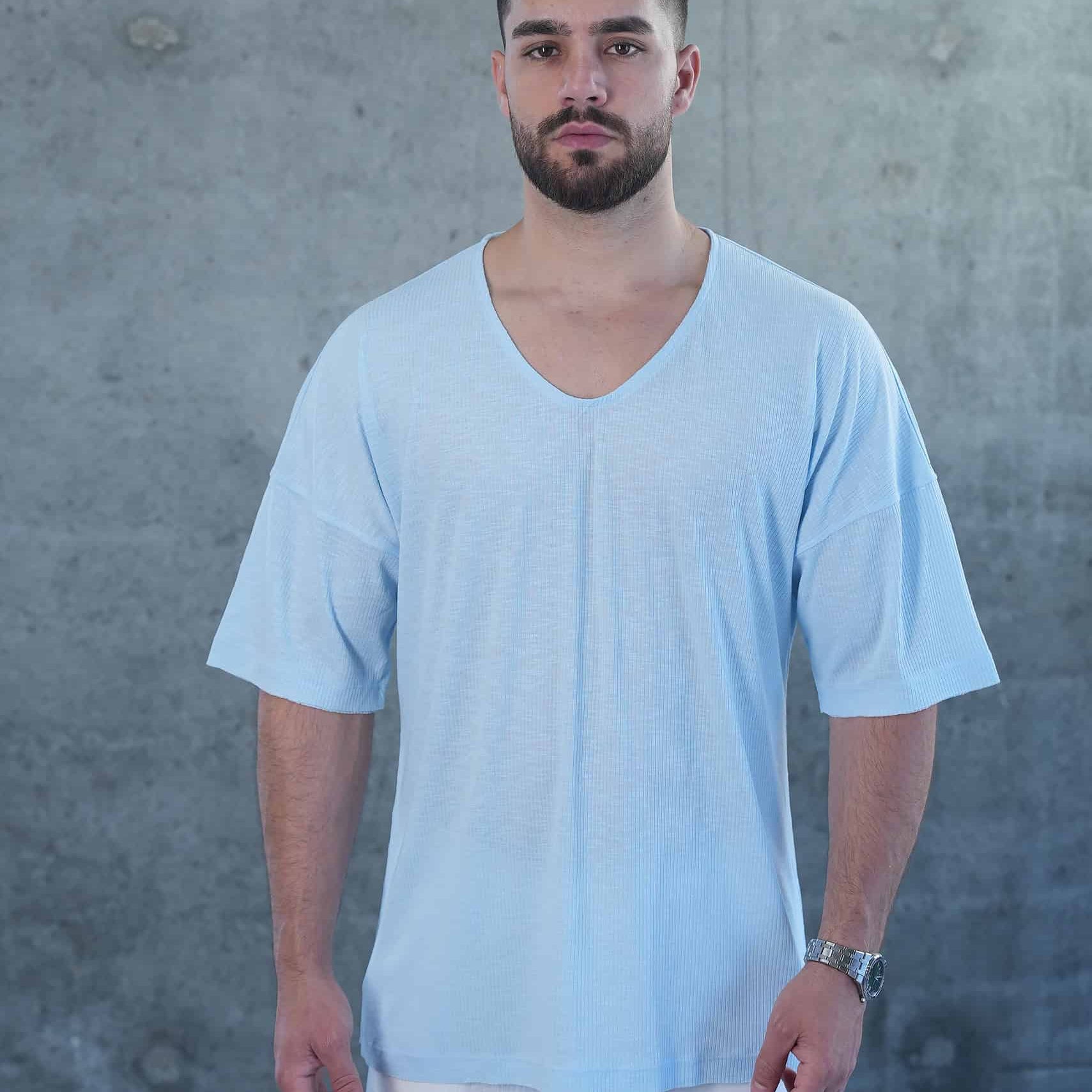 חולצת ריב פשתן צווארון ביצה