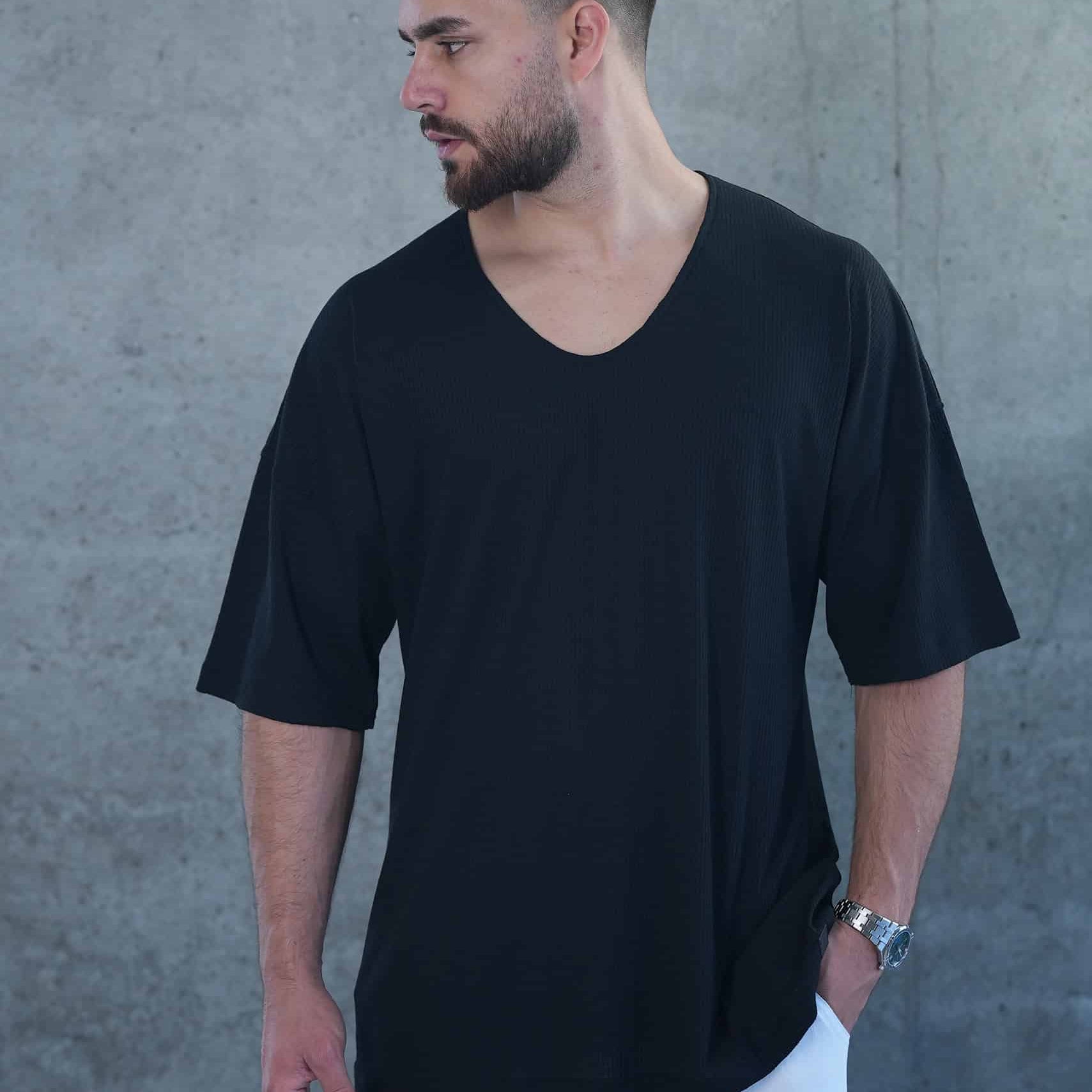 חולצת ריב פשתן צווארון ביצה