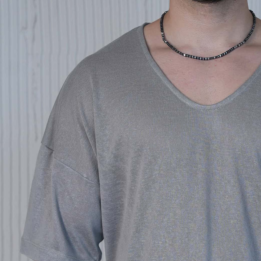 חולצת פשתן קיתיריה צווארון ביצה