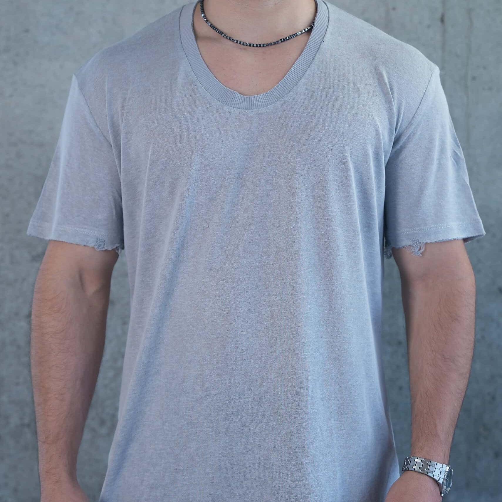 בייסיק פשתן סלאב צווארון פתוח