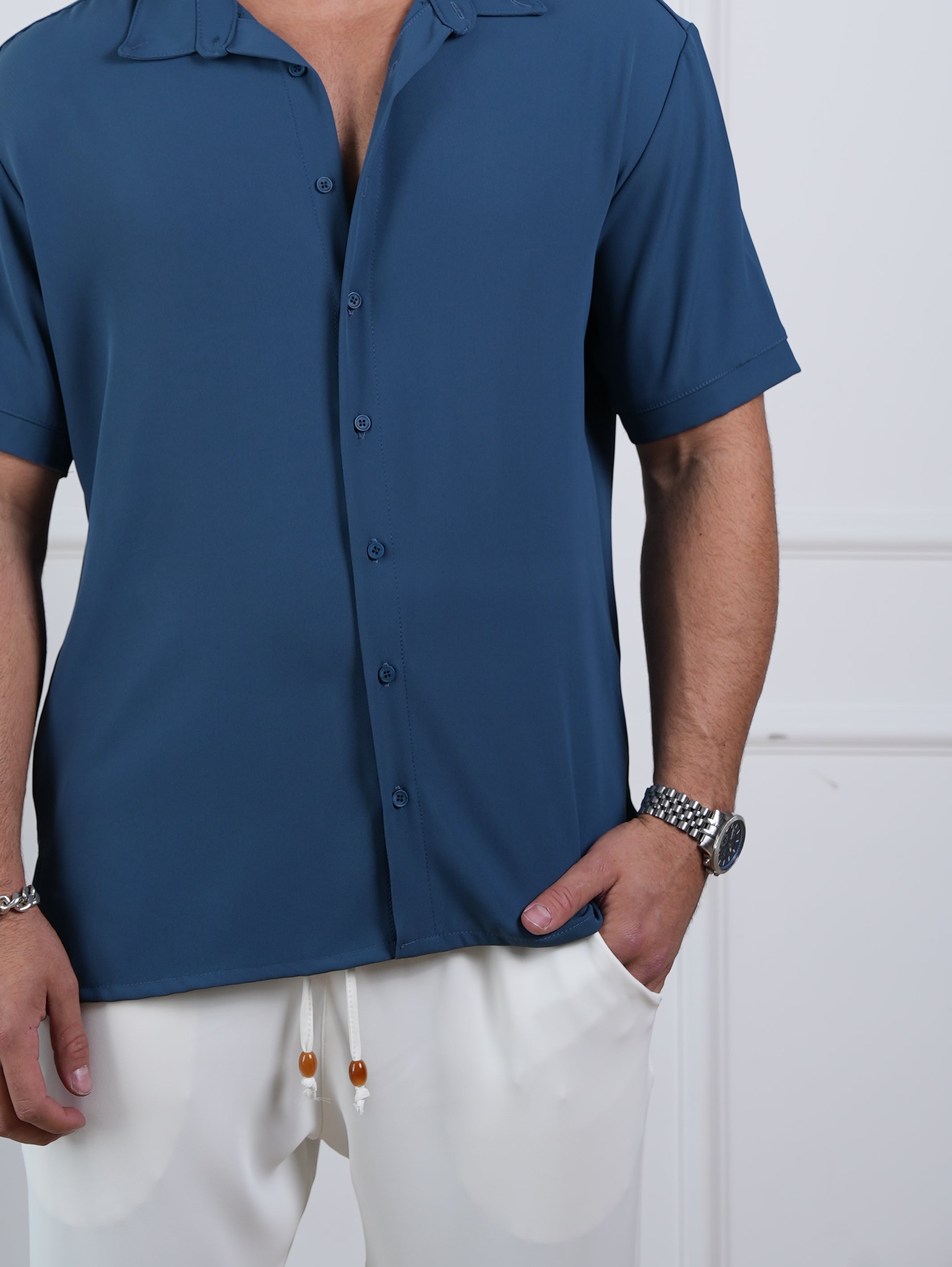 חולצת אלגנט מיאמי חלקה