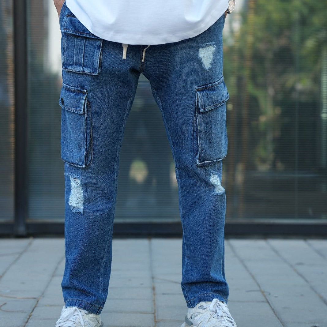 ג׳ינס דגמח אוברסייז רחב