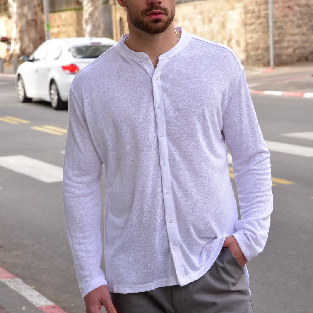 חולצת סלאב פשתן כרתים ארוך