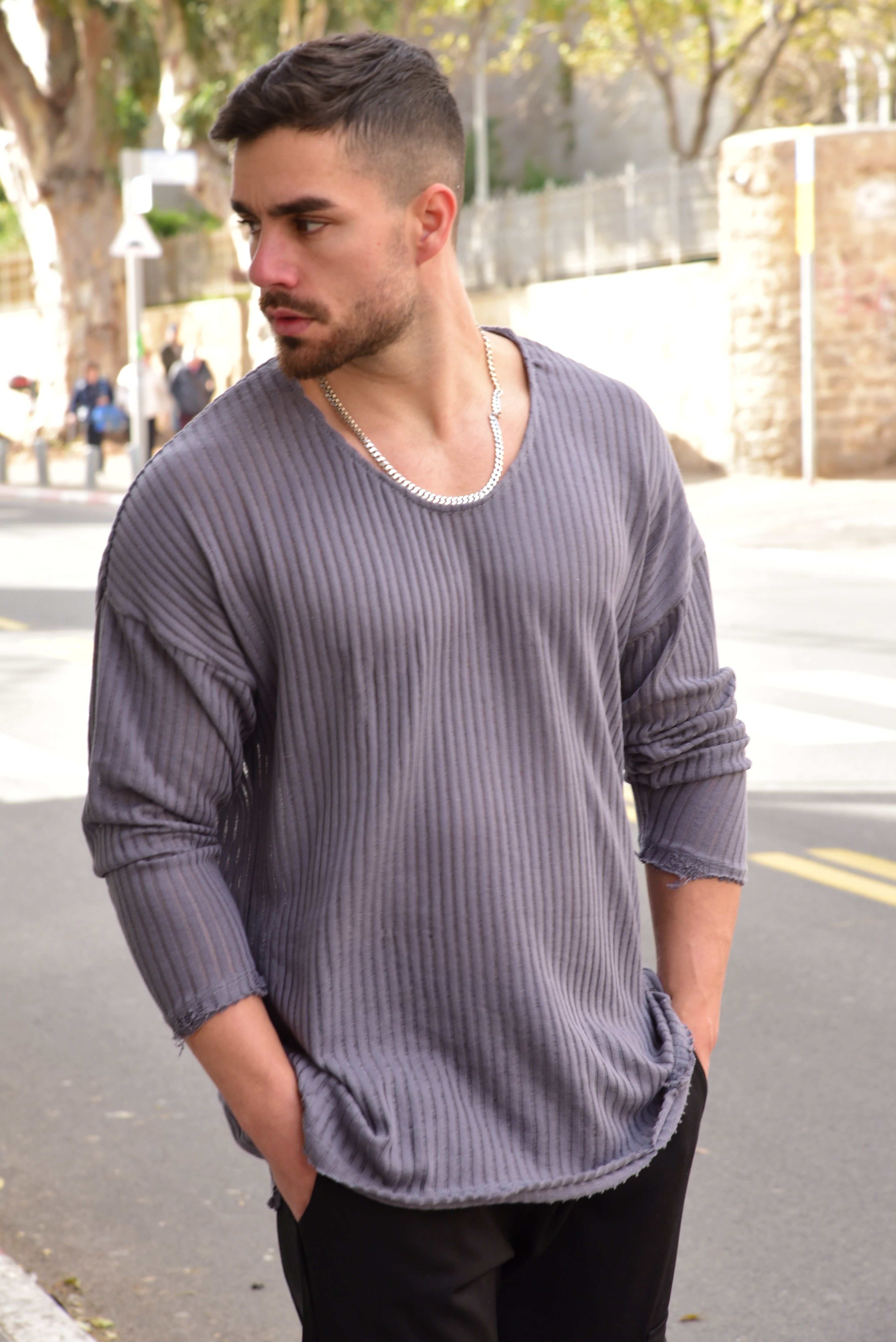 חולצת סאנטוריני אוברסייז ביצה