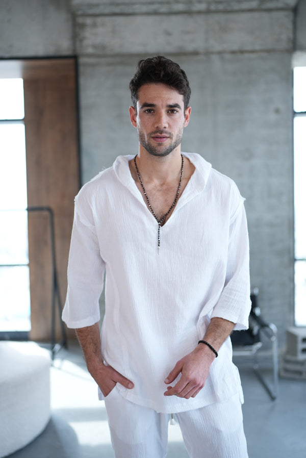 קימונו טטרה קפוצון לבן