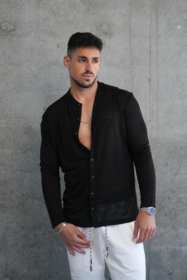 חולצת סלאב פשתן כרתים ארוך