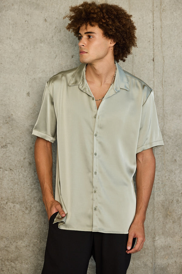 חולצה מכופתרת בד ליקרה בגד ים