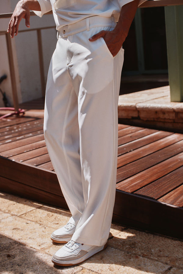 מכנס מקסמרה רחב לבן