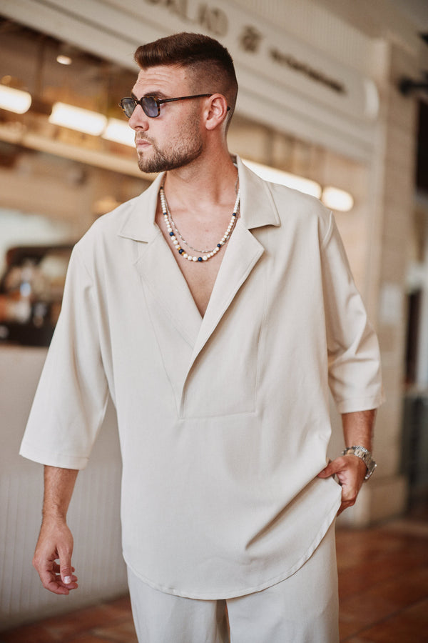 חולצת מעטפת יוקרתי בז