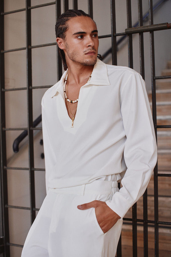 חולצת אלגנט מיינגו לבן