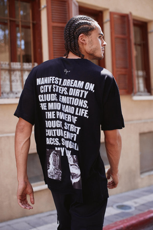 בייסיק פשתן אוברסייז דפוס גב